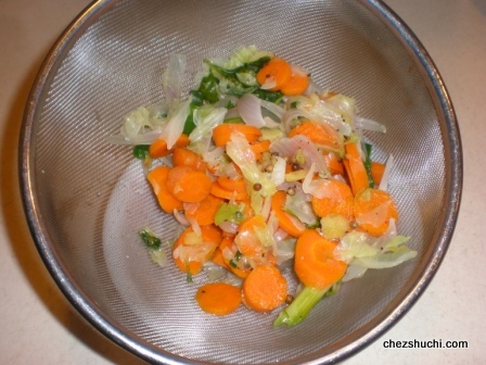 left over vegetables after straining the veg stock